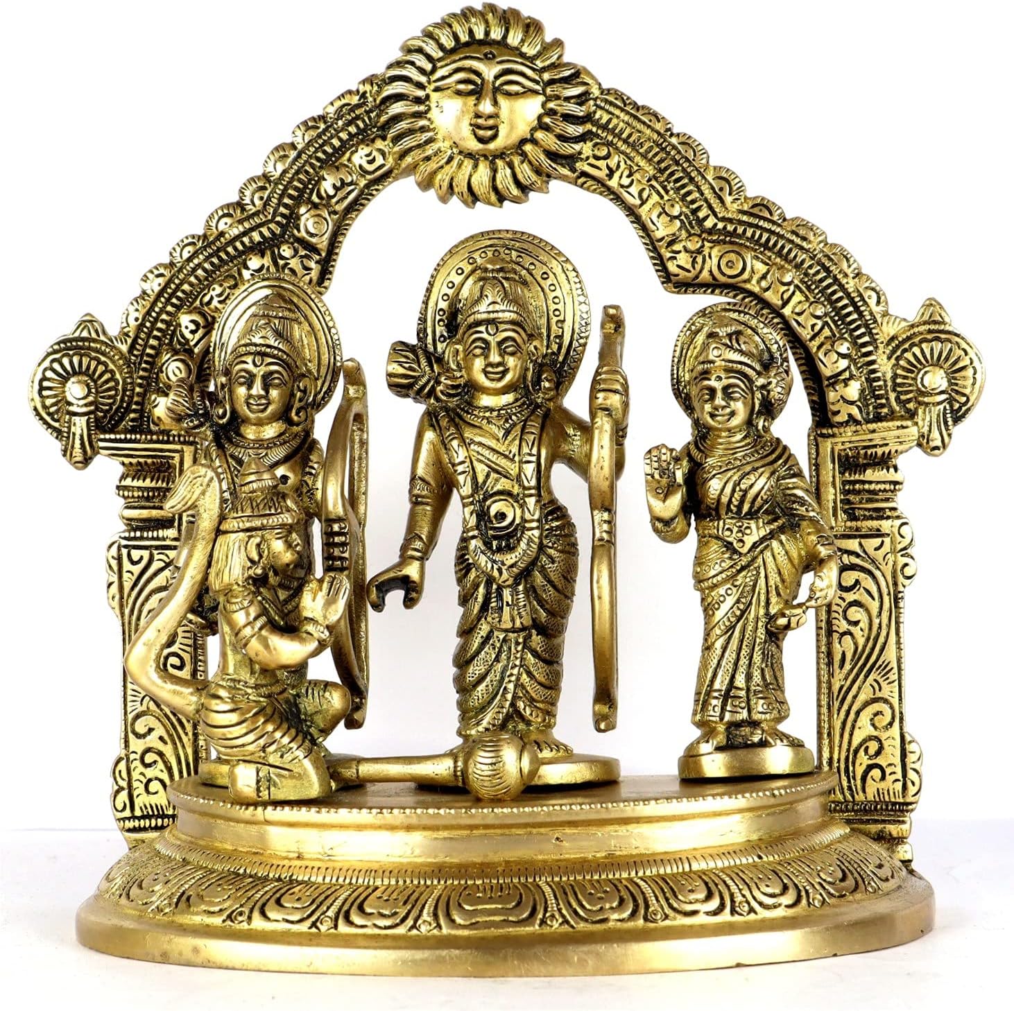 ASHIRWAD Brass Ram Darbar Murti Lord Ram Sita Lakshman Hanuman ji Idol ...