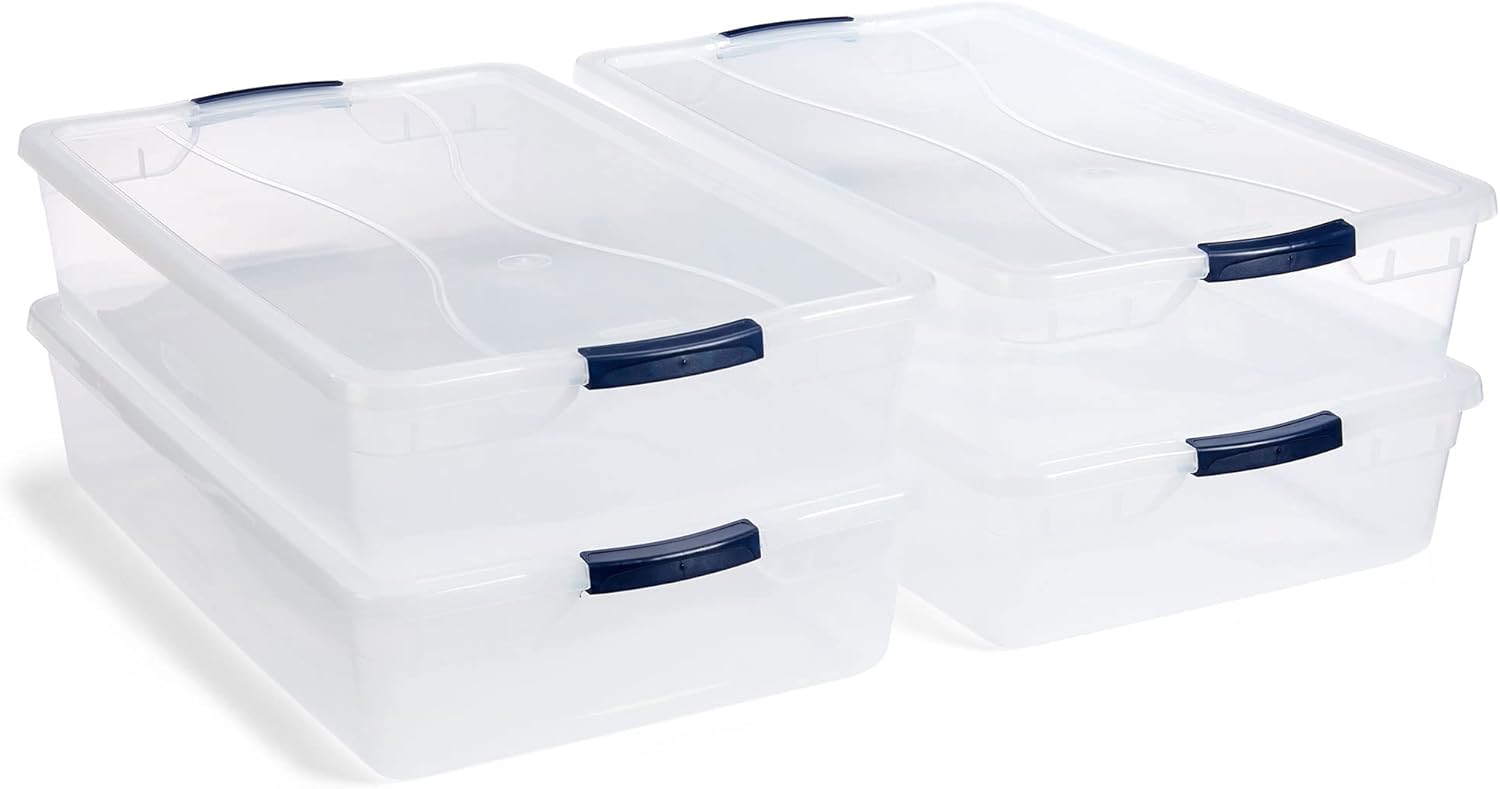 Rubbermaid clever latch hinged storage box sale