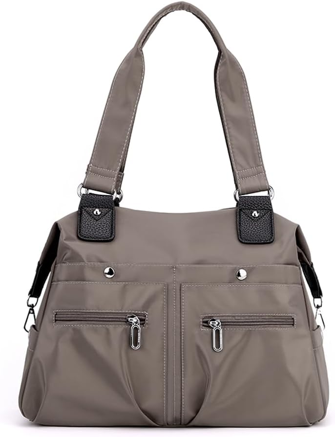 Nylon tote bag with pockets sale