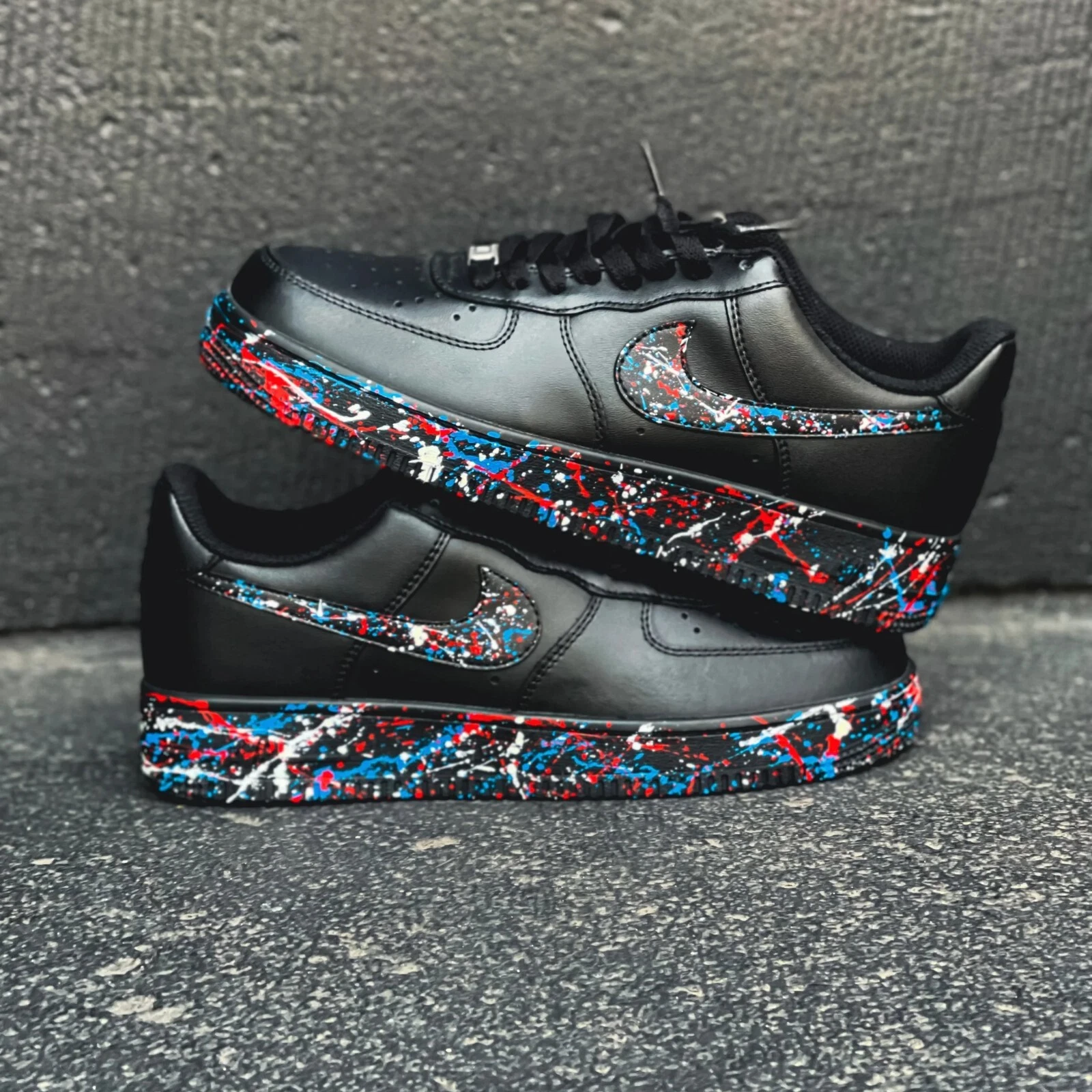 Nike Custom Air Force 1 USA Splatter Black Shoes India Ubuy