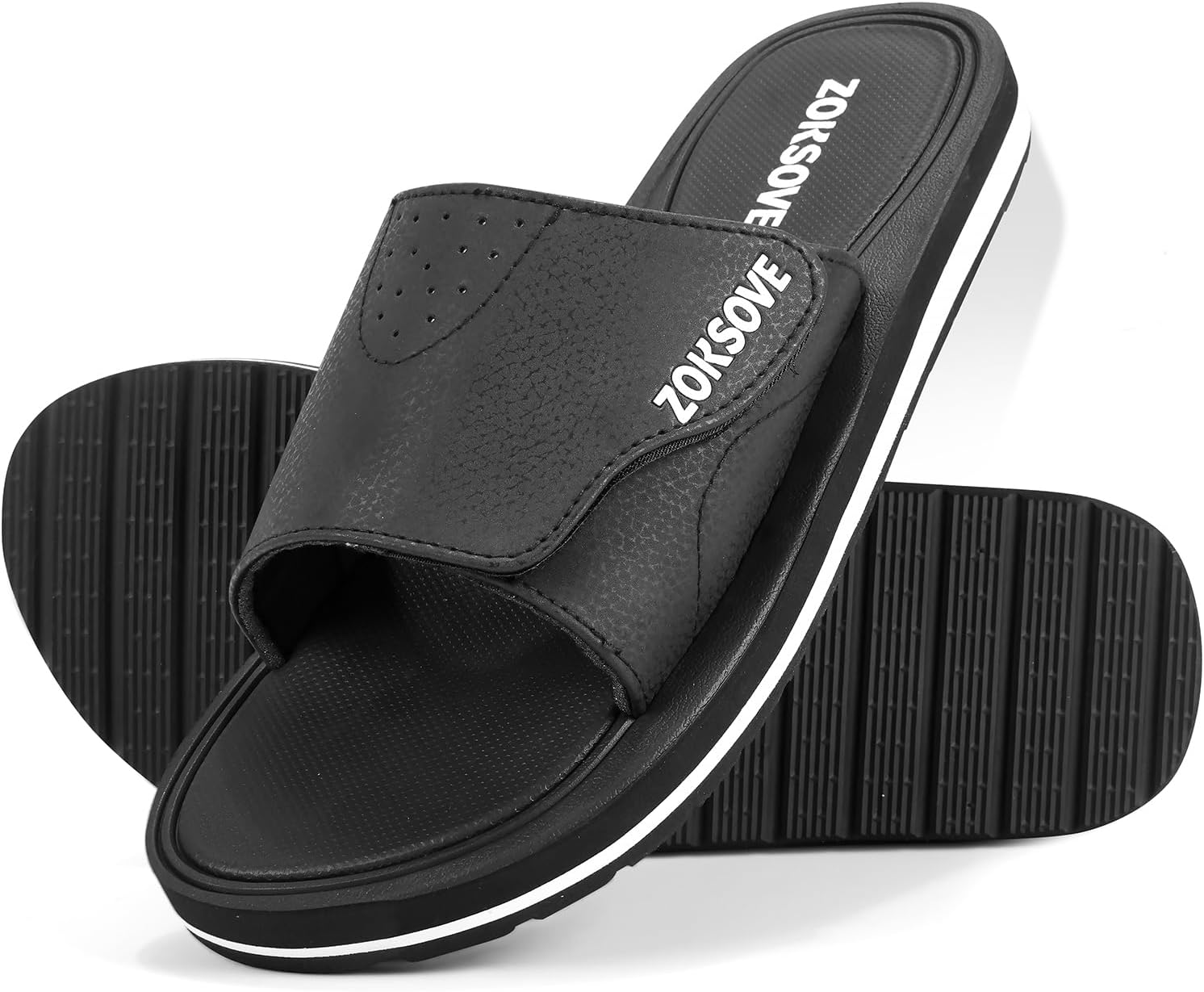 ZOKSOVE Slides for Men Adjustable Slide Sandals with India Ubuy