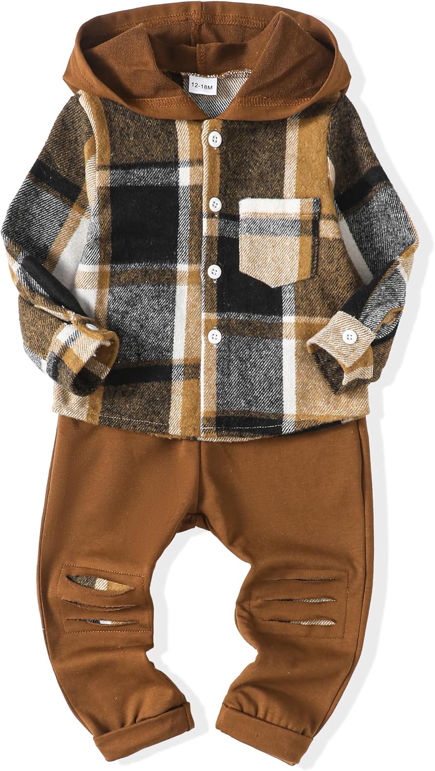 Renotemy Toddler Infant Baby Boy Clothes Outfit Long Sleeve Hoodie Sweatshirt Casual Fall Winter Clothes Set for Toddler Boy